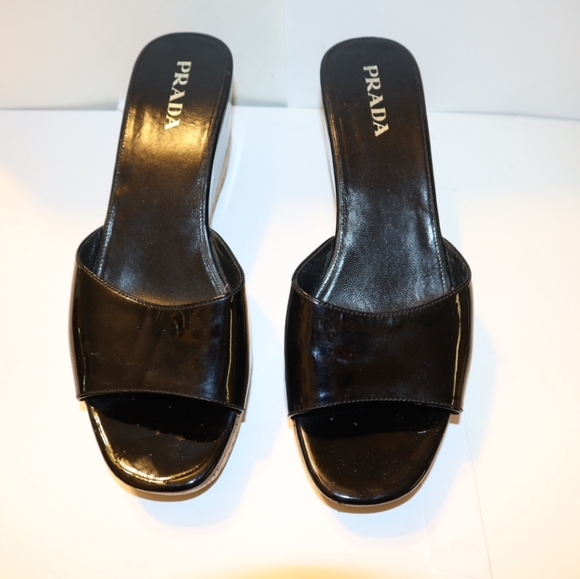 Prada wedge mules sandals - Picture 10 of 13
